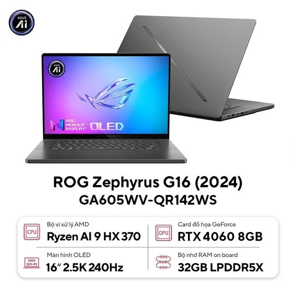 Laptop gaming ASUS ROG Zephyrus G16 GA605WV QR142WS